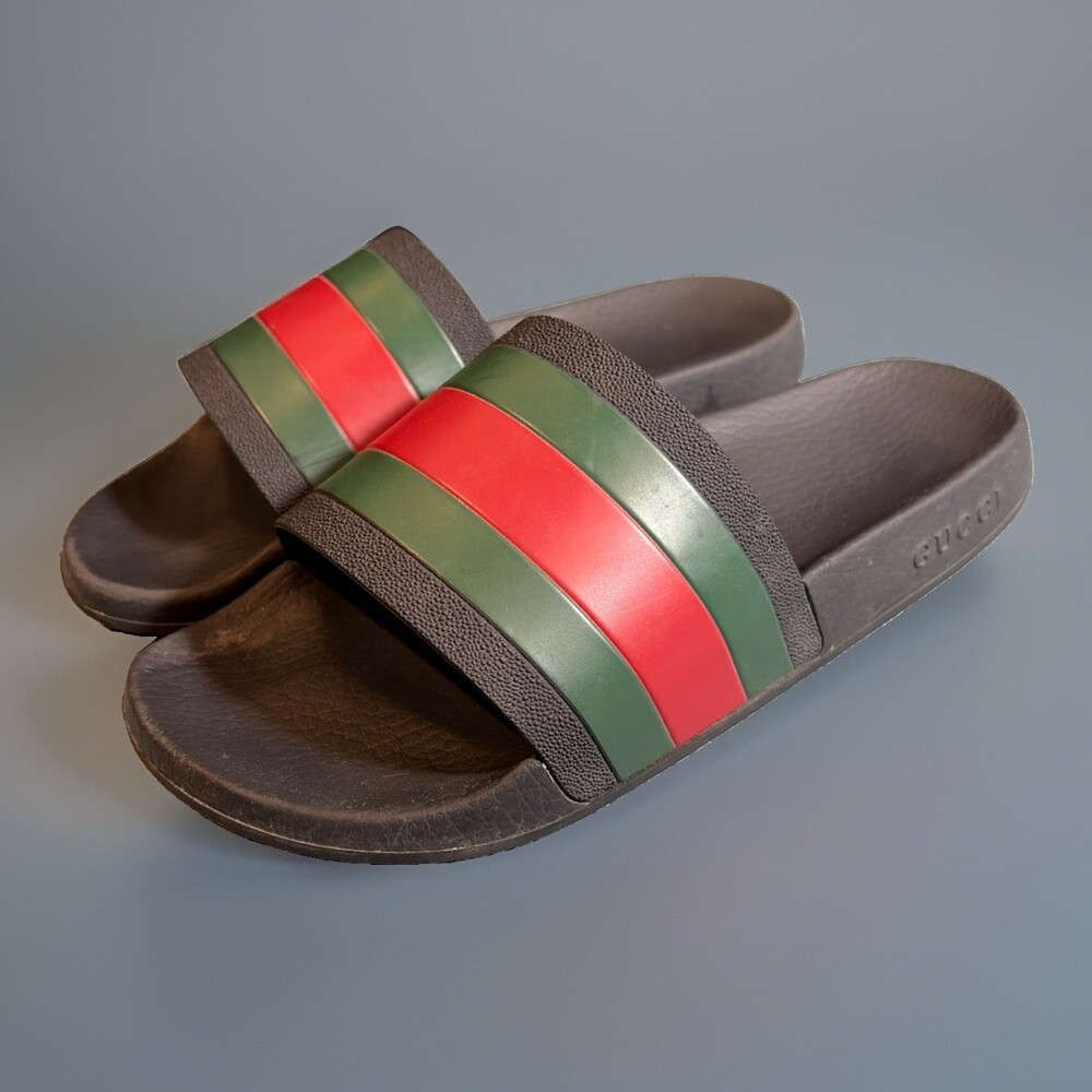 GUCCI RUBBER POOL SLIDES Sz 7 Guc Web Slide